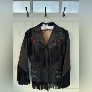 Rare Vintage Chris Line Originals 1940's/ 50's Era Fringe Leather Beaded Jacket
